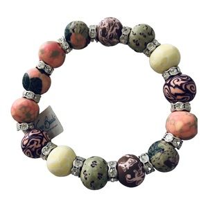 Chunky Silver Handmade Ball Stretch Bracelet NWT